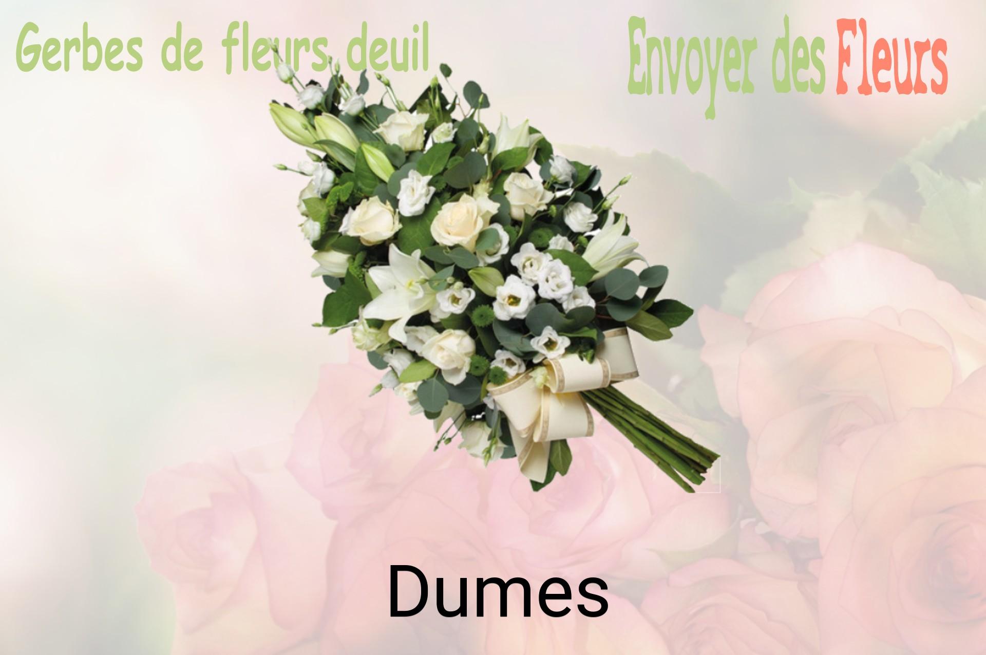 Gerbe de fleurs de deuil livrée à Dumes